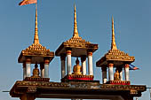 Vientiane, Laos - Pha That Luang, Other structures on the ground include a number of pavilions sheltering images of the Buddha. 